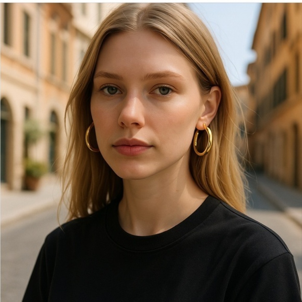 🆕Gold plated light weight hoop earrings for pierced ears ✨✨